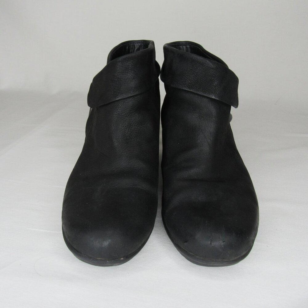 Abeo Black Leather MILA Ankle Boots Bootie Women's 8 - Picture 2 of 10